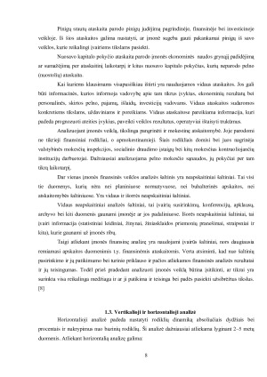 „AB „Apranga“ finansinių ataskaitų analizė ir finansinės būklės įvertinimas. Paveikslėlis 8