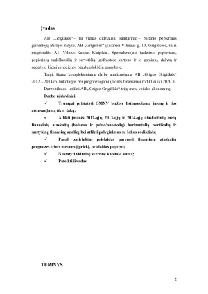 „AB „Grigeo Grigiškės“ trejų metų veiklos ekonominė analizė. Paveikslėlis 2