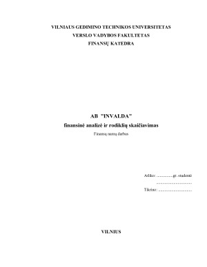 AB  INVALDA finansinė analizė ir rodiklių skaičiavimas