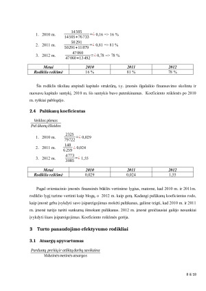 AB „Alita“ finansinės būklės analizė. Paveikslėlis 8