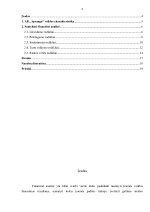 AB „Apranga“ finansinės veiklos analizė. Paveikslėlis 2