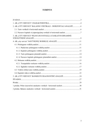 AB „CITY SERVICE“ FINANSINĖ ANALIZĖ. Paveikslėlis 2