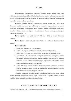 AB „CITY SERVICE“ FINANSINĖ ANALIZĖ. Paveikslėlis 3