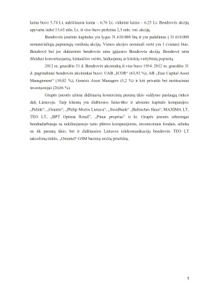 AB „CITY SERVICE“ FINANSINĖ ANALIZĖ. Paveikslėlis 5