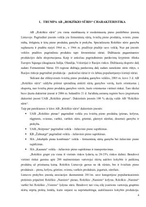 AB „ROKIŠKIO SŪRIS“ ANALIZĖ. Paveikslėlis 4