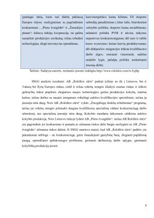 AB „ROKIŠKIO SŪRIS“ ANALIZĖ. Paveikslėlis 8