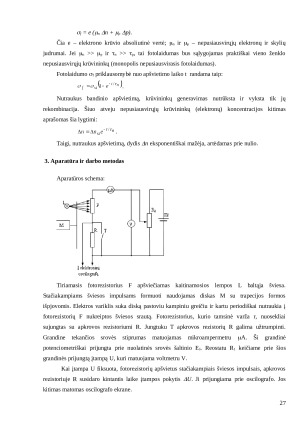 Puslaidininkio fotorezistoriaus vidinio fotoefekto tyrimas. Paveikslėlis 2