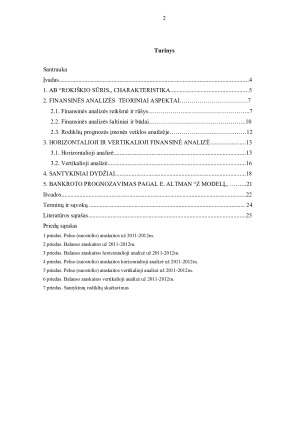 AB „Rokiškio sūris“ finansinės veiklos analizė. Paveikslėlis 2