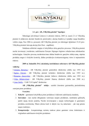 AB „Vilkyškių pieninė“ INVESTICINĖ APLINKA. Paveikslėlis 10