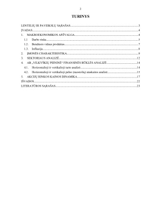 AB „Vilkyškių pieninė“ INVESTICINĖ APLINKA. Paveikslėlis 2