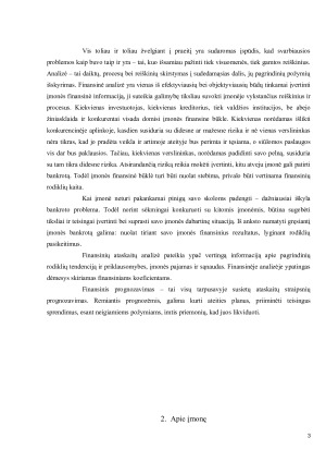 AB „Vilkyškių pieninės“ finansinė analizė. Paveikslėlis 3