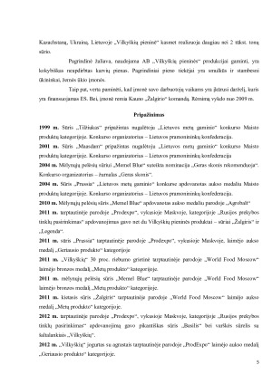 AB „Vilkyškių pieninės“ finansinė analizė. Paveikslėlis 5