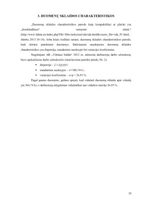 AB „VILNIAUS BALDAI“ VEIKLOS ANALIZĖ, TAIKANT STATISTINIUS METODUS. Paveikslėlis 10