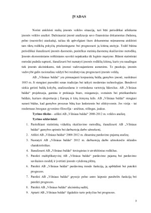 AB „VILNIAUS BALDAI“ VEIKLOS ANALIZĖ, TAIKANT STATISTINIUS METODUS. Paveikslėlis 3