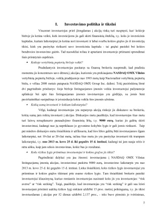 Aktyvaus ir pasyvaus vertybinių popierių portfelio valdymas. Paveikslėlis 5