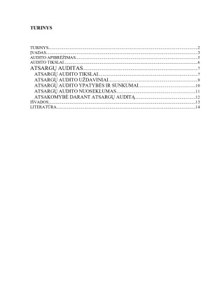 Atsargų audito reikšmė ir ypatumai