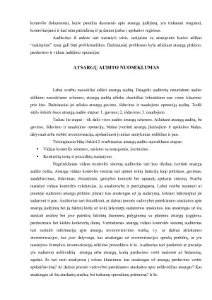 Atsargų audito reikšmė ir ypatumai. Paveikslėlis 9