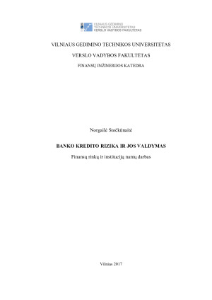 BANKO KREDITO RIZIKA IR JOS VALDYMAS
