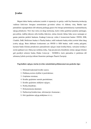 Būsto paskolos, vartojimo kredito ir būsto draudimo sąlygų analizė SEB ir SWED bankuose bei užsienio bankų filiale NORDEA. Paveikslėlis 3