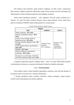 Būsto paskolos, vartojimo kredito ir būsto draudimo sąlygų analizė SEB ir SWED bankuose bei užsienio bankų filiale NORDEA. Paveikslėlis 8