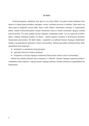 ES STRUKTŪRINIŲ FONDŲ PASKIRTIS IR JŲ PANAUDOJIMO GALIMYBĖS LIETUVOS EKONOMIKOJE. Paveikslėlis 3