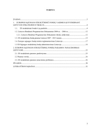 EUROPOS SĄJUNGOS STRUKTŪRINIŲ FONDŲ ĮSISAVINIMAS IR PROBLEMOS LIETUVOJE. Paveikslėlis 2