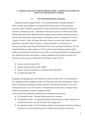 EUROPOS SĄJUNGOS STRUKTŪRINIŲ FONDŲ ĮSISAVINIMAS IR PROBLEMOS LIETUVOJE. Paveikslėlis 5