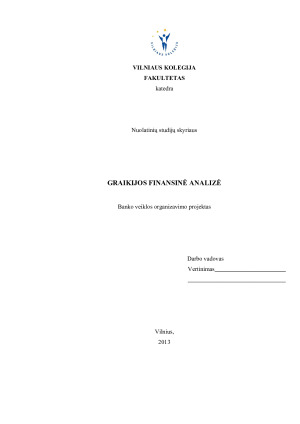 GRAIKIJOS FINANSINĖ ANALIZĖ