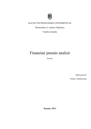 Finansinė įmonės analizė
