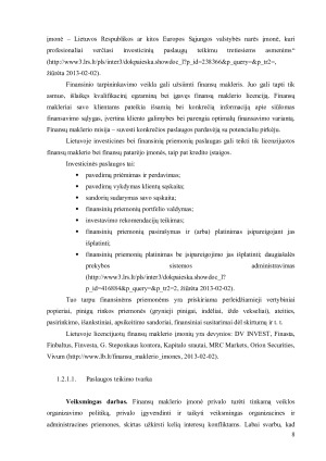 FINANSINĖS PASLAUGOS VALIUTOS KEITIMAS, FINANSINIS TARPININKAVIMAS. Paveikslėlis 8