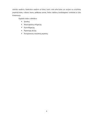 Finansinių priemonių platinimo ir rizikos valdymo analizė. Paveikslėlis 8