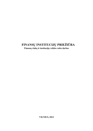 FINANSŲ INSTITUCIJŲ PRIEŽIŪRA