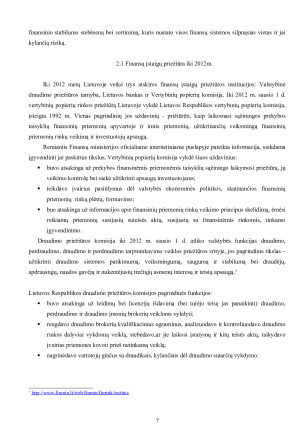 FINANSŲ INSTITUCIJŲ PRIEŽIŪRA. Paveikslėlis 7