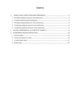 Finansų pagrindai ir pinigų laiko vertės uždaviniai