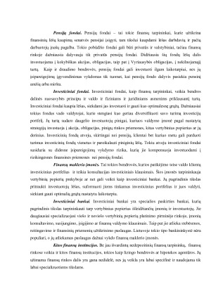 FINANSŲ RINKŲ TARPININKŲ TIPAI IR JŲ ANALIZĖ. Paveikslėlis 10