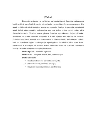 FINANSŲ RINKŲ TARPININKŲ TIPAI IR JŲ ANALIZĖ. Paveikslėlis 3