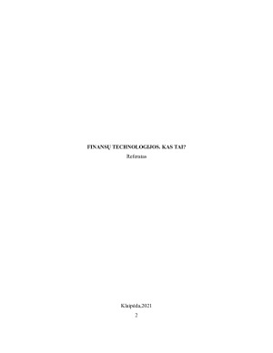 FINANSŲ TECHNOLOGIJOS. KAS TAI?