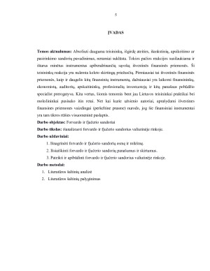 FORVARDO IR FJUČERIO SANDORIAI VALIUTINĖJE RINKOJE. Paveikslėlis 5