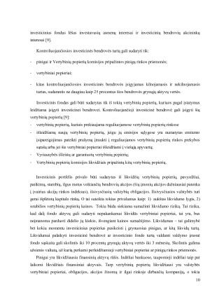 INVESTICINIŲ FONDŲ VEIKLOS YPATYBĖS IR JŲ LYGINAMOJI ANALIZĖ. Paveikslėlis 10