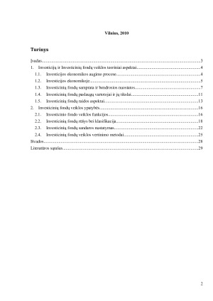 INVESTICINIŲ FONDŲ VEIKLOS YPATYBĖS IR JŲ LYGINAMOJI ANALIZĖ. Paveikslėlis 2