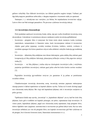 INVESTICINIŲ FONDŲ VEIKLOS YPATYBĖS IR JŲ LYGINAMOJI ANALIZĖ. Paveikslėlis 5