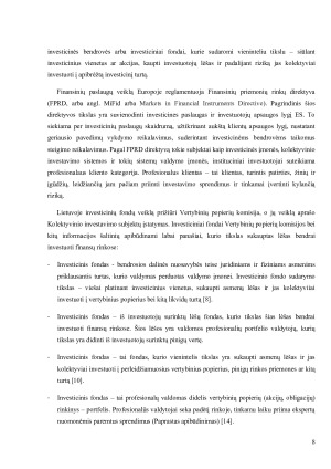 INVESTICINIŲ FONDŲ VEIKLOS YPATYBĖS IR JŲ LYGINAMOJI ANALIZĖ. Paveikslėlis 8