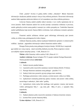 Įmonės „PETRAS & CO” pirmų, antrų, trečių ir ketvirtų veiklos metų finansinė analizė. Paveikslėlis 3