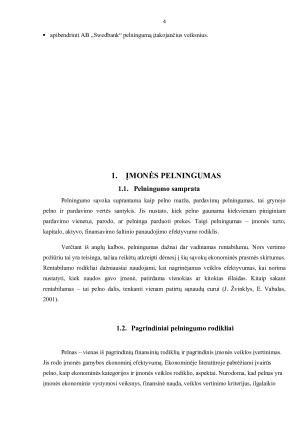 ĮMONĖS PELNINGUMAS IR JO REGULIAVIMO BŪDAI. Paveikslėlis 4