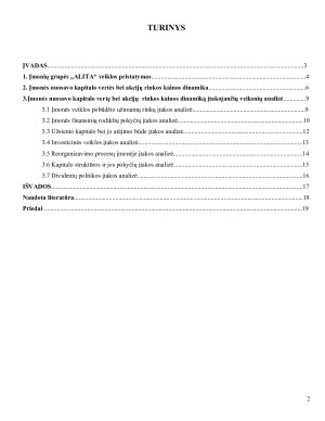 Įmonių grupės ”Alita” vertės pokyčių bei juos įtakojančių veiksnių analizė. Paveikslėlis 2