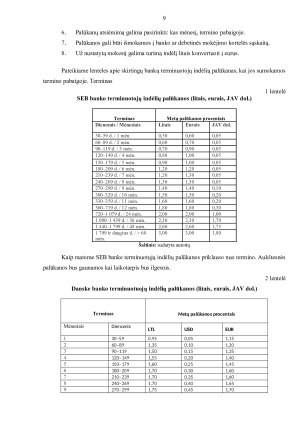 INDĖLIŲ RŪŠYS IR PALŪKANOS UŽ INDĖLIUS LIETUVOS BANKUOSE. INDĖLIŲ DRAUDIMAS. Paveikslėlis 9