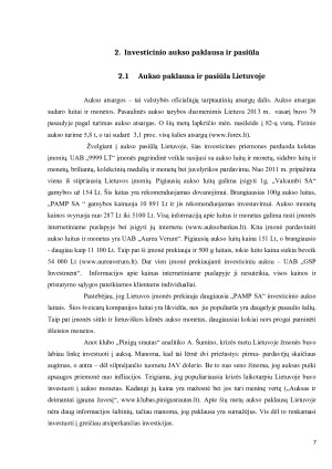 Investavimas į auksą. Paveikslėlis 7