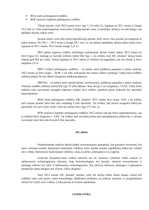 INVESTAVIMO GALIMYBIŲ Į BIOTECHNOLOGIJŲ SEKTORIAUS ĮMONIŲ AKCIJAS FUNDAMENTINĖ ANALIZĖ. Paveikslėlis 3