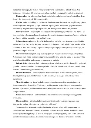 INVESTAVIMO PROCESO ANALIZĖ. Paveikslėlis 9
