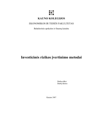Investicinės rizikos įvertinimo metodai